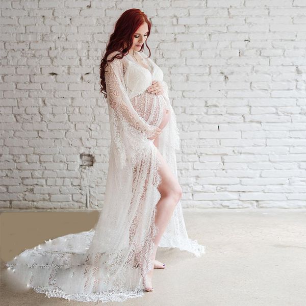 Бердиторские платья сексуальные белые беременные для детского душа кружево модное беременное шикарное платье для беременности.
