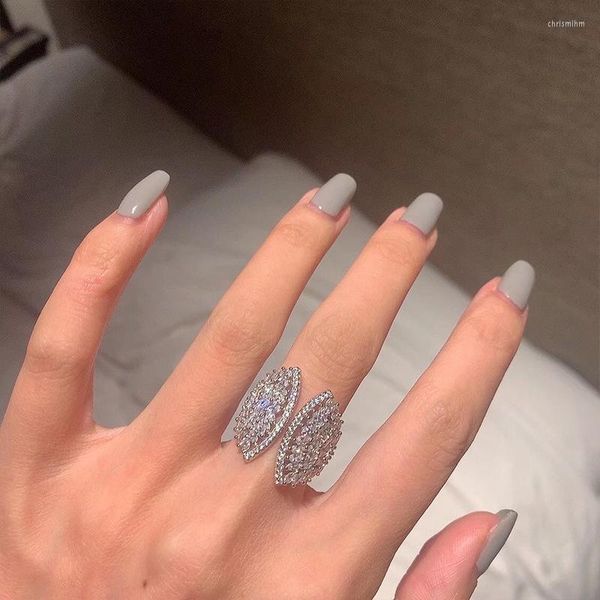 Cluster Rings Personal Lab Diamond Ring 925 Silver Sterling Party Wedding Band For Women Bridal Engagement Jewelry Gift Birthday