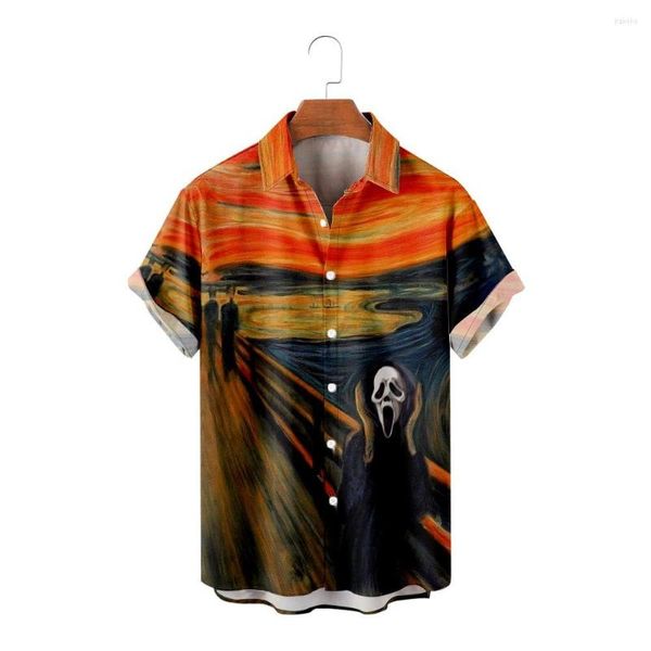 Мужские повседневные рубашки абстрактные арт летняя пляжная рубашка 3D Принт с коротким рукавом для мужчин.