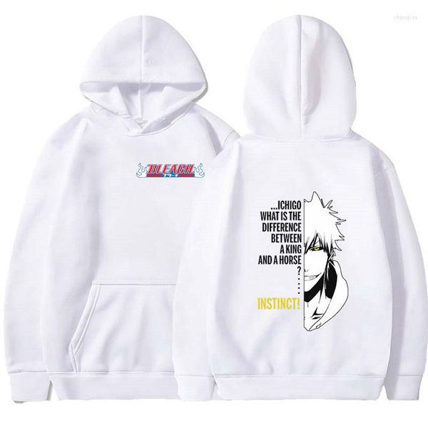 Erkek Hoodies Bleach Casual Kpop Serin Stil Uzun Kollu Kazak Y2K Giysileri Erkek ve Kadınlar Gençler Büyük Boy Süveter