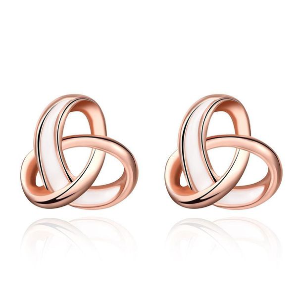 Stud Gold Simple Wire Orecchini intrecciati Corss Intersect Joint Rose Golden Mini Women Gift Jewelry Drop Delivery Dh3Sj