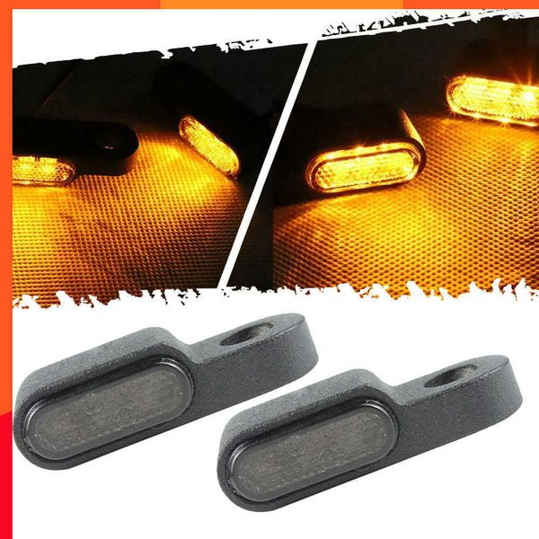Nuovo indicatore ambra lampeggiante 2PC luce moto universale moto LED indicatori di direzione lampeggiante luce nera Mini guida