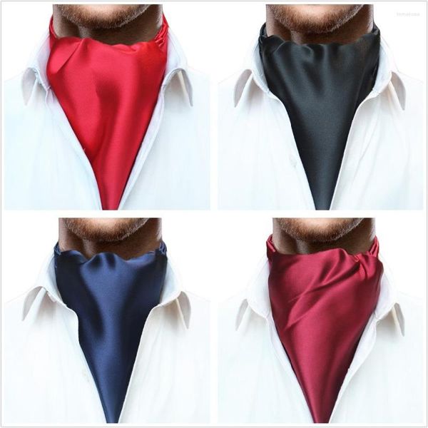 Bow Ties Jemygins Orijinal Ins Yüksek kaliteli erkekler Slik Slike Renk Soild Ascot Cravat Boyun Kravat Aksesuarları