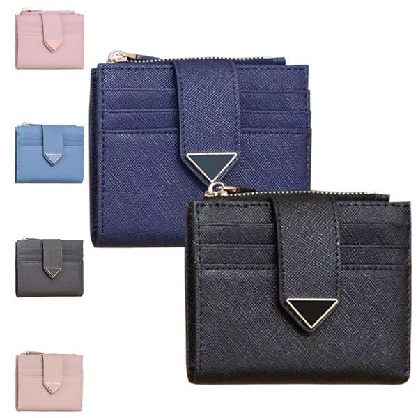 Luxus-Designer Saffiano Triangle Echtleder Schlüsselanhänger-Geldbörse Münzgeldbörse Damen-Mini-Geldbörsen Herren-Einkaufstasche Kartenhalter mit Box Kartenhalter 9 Kartenfächer Schlüsseltasche