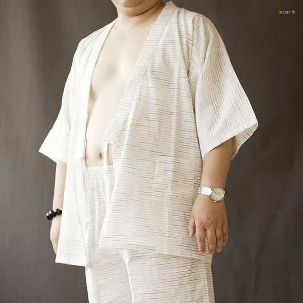 Pigiama da uomo Pigiama da uomo Kimono giapponese Completo intimo casual per la casa Primavera Obeso Large