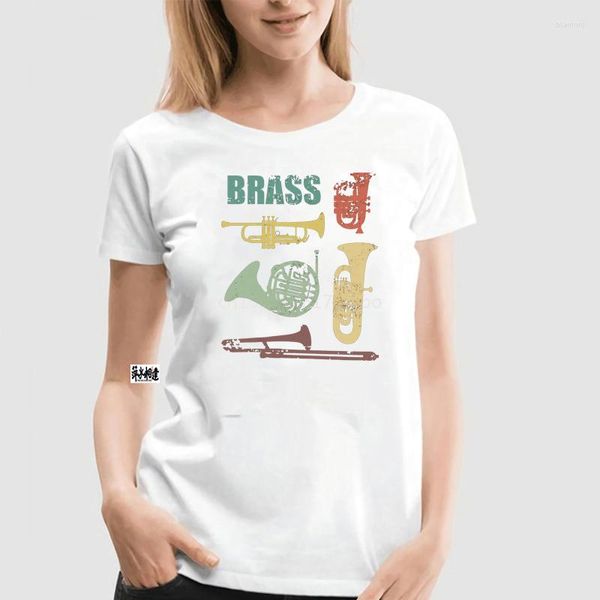 T-shirt da uomo Ottone Tromba Trombone Cornet Horn Tuba Camicia Basic Tinta unita Cotone Estate Divertente Casual Personalizza O Collo Naturale