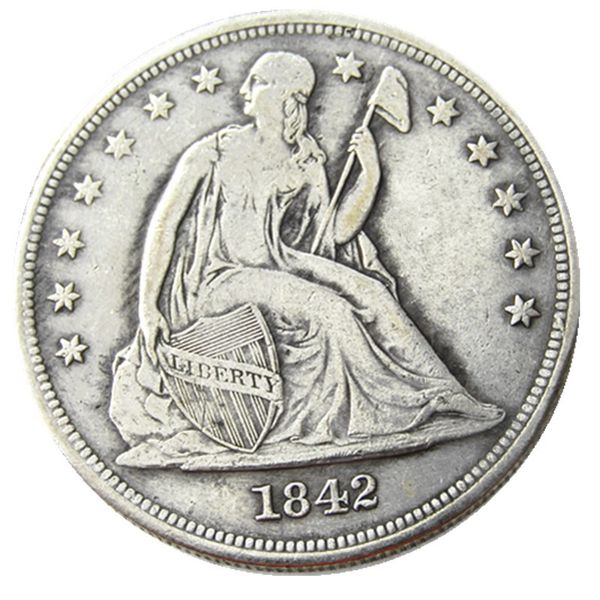 US 1842 Seated Liberty Dollar versilberte Münzkopie