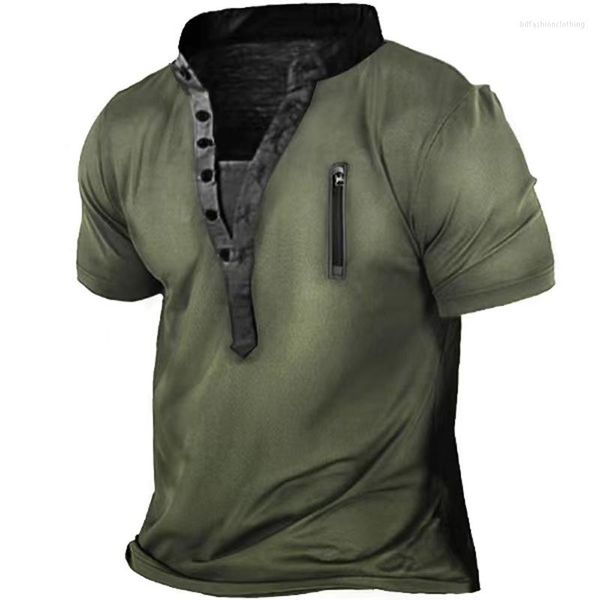 Herren T-Shirts Herren Outdoor Taktisches T-Shirt Militär V-Ausschnitt Kurzarm Jagd Bergsteigen Shirt Sportbekleidung