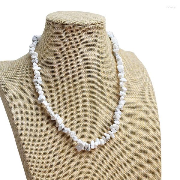 Gargantilha V226 Moda Branco Grânulos de Pedra Natural Colar Curto Feminino Nacklace Alta Qualidade Sem Níquel