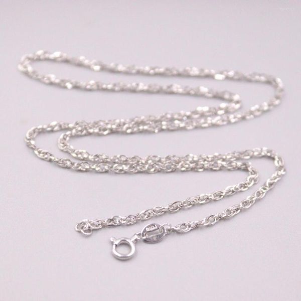 Ketten PT950 Pure Platinum 950 Halskette 2 mmW Twisted Singapore Link für Damen Solid Platinum950 Kette 44 cm Länge Schmuck Geschenk