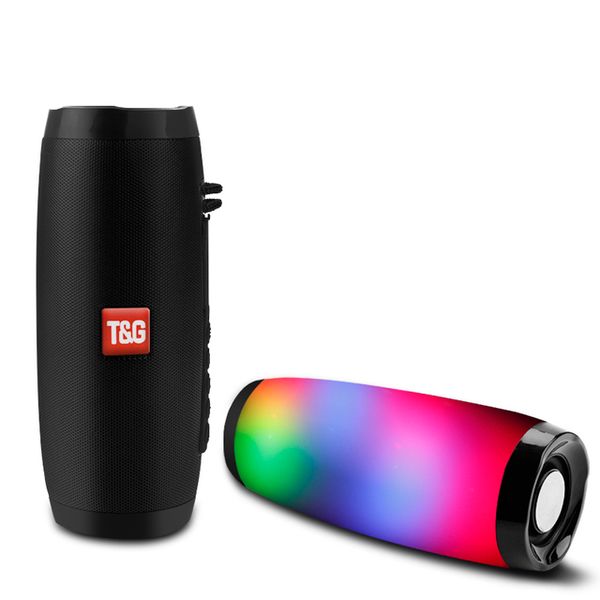 Tg157 alto-falante portátil com lâmpada led, à prova d'água, rádio fm, sem fio, bluetooth, boombox, mini coluna, subwoofer, caixa de som, mp3, usb, telefone