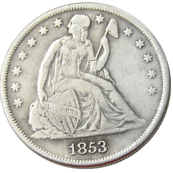 US 1853 Sentado Liberty Dollar Silver Plated Coin Cópia
