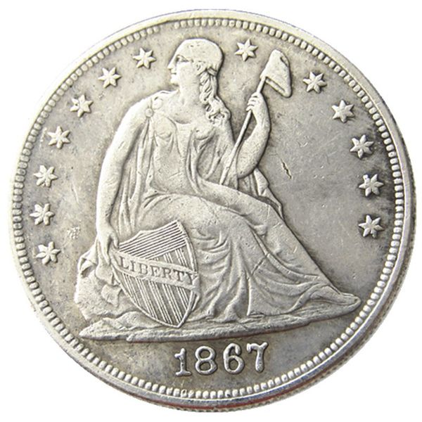 US 1867 Seated Liberty Dollar versilberte Münzkopie