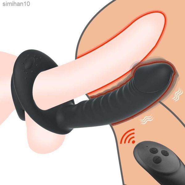 Penetração Dupla Strapon Dildo Sex Toys For Women Man Strap On Penis Anal Beads Plug Adult G Spot Toys For Adults 18 L230518