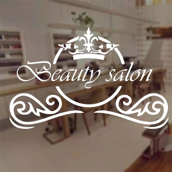 Salone di bellezza Segno Wall Sticker Fashion Make Up Hair Spa Salon Vetrofanie Acconciatura Wall Art Decor Murale Interior Design