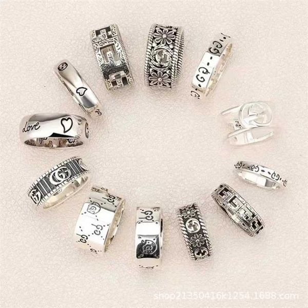 Neue 2023 Designer Schmuck Armband Halskette Schädel Ring Little Daisy paar RING 925 Sterling männlich weiblich paar elf ring
