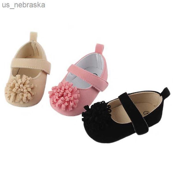 Candy Colors Newborn Baby Prewalker Soft Bottom Antislip Shoes Shoes Classic Princess Girl Berço Mary Jane Big Flower Shoes L230518