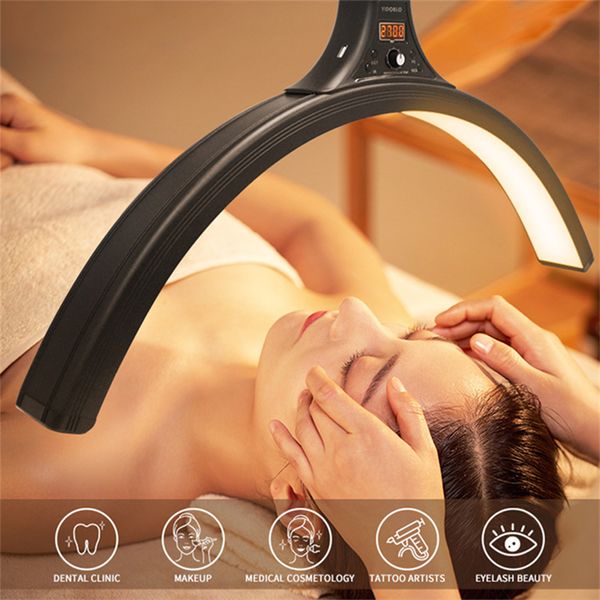 Lâmpada de assoalho LED para cílios, lâmpada de lua de arco 60W Luz para esteticistas, luz para maquiagem, facial, iluminação para salão de beleza, cuidados com a pele, cílios, clínica odontológica, barbearia de tatuagem