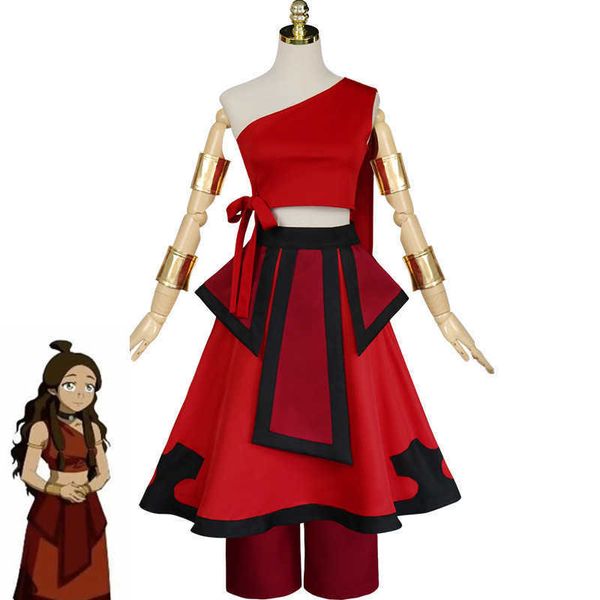 Costumi anime New Anime Avatar the last Airbender Katara Cosplay Vieni per il carnevale Halloween Party Top e gonne Set Z0602