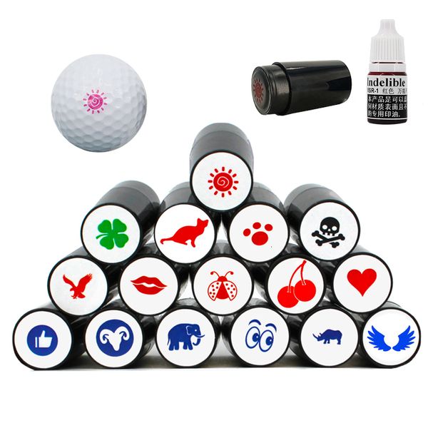 s 1 Stück Golfball-Stempel, Stempelmarker, schnell trocknend, langlebig, langlebig, verschiedene Muster, Kunststoff-Zubehör 230602