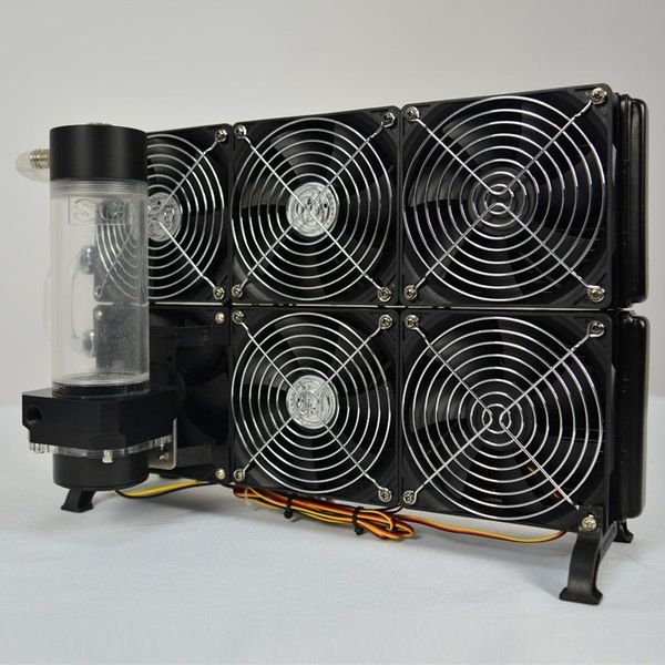 Kit de resfriamento de água de resfriamento para a placa de vídeo Mineiro 6 ventiladores Radiator de resfriamento de água para Antminer S9 Hydro Heat Wet