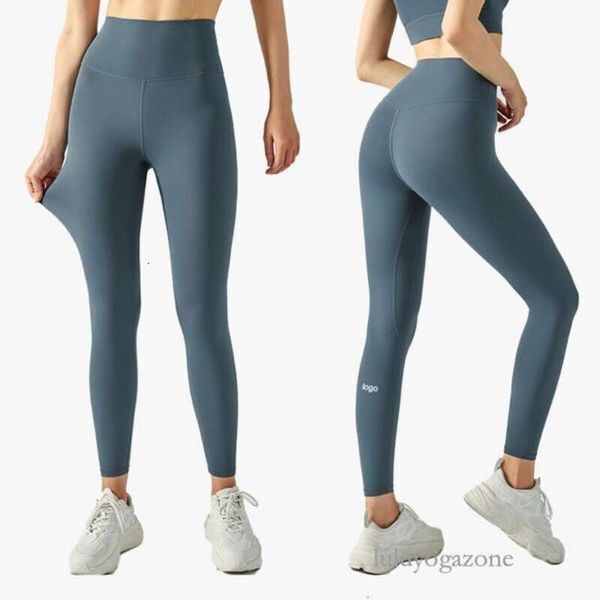 Novo com Calças de Yoga LL Cintura Alta Hip Lift Mulheres Apertadas Lycra Skin-friendly Running Fiess Calças Bolso Interno Cintura Leggings Esportivas de Alta Qualidade