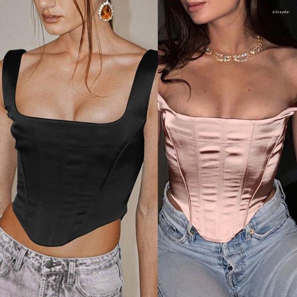 Cinture Bustier Crop Top Donna Senza maniche Corsetto sexy Vintage Dolce per canottiere da indossare Senza schienale Goccia del sesso