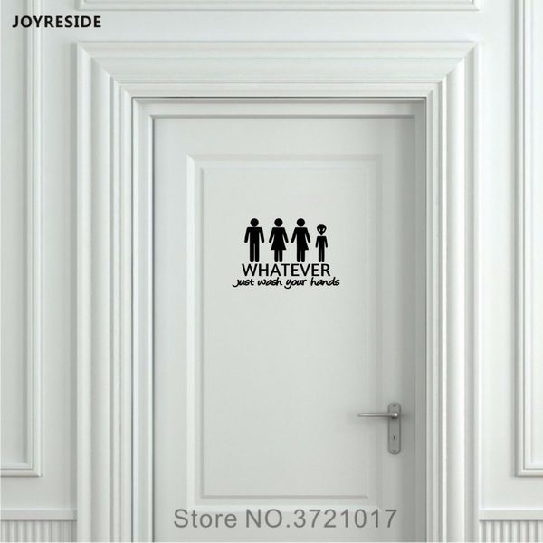 Joyreside Unisex Droomroom ванная комната туалетная дверь наклейка на стена наклейка виниловая наклейка декор смешные вымыть руки инопланетные дома хемон