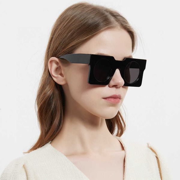 Lüks moda güneş gözlüğü açık tasarımcı yaz orijinal kadınlar erkekler yüksek kaliteli sokak kıyafeti gözlük gelgit yuvarlak beyaz güneş gözlükleri erkek kadın için