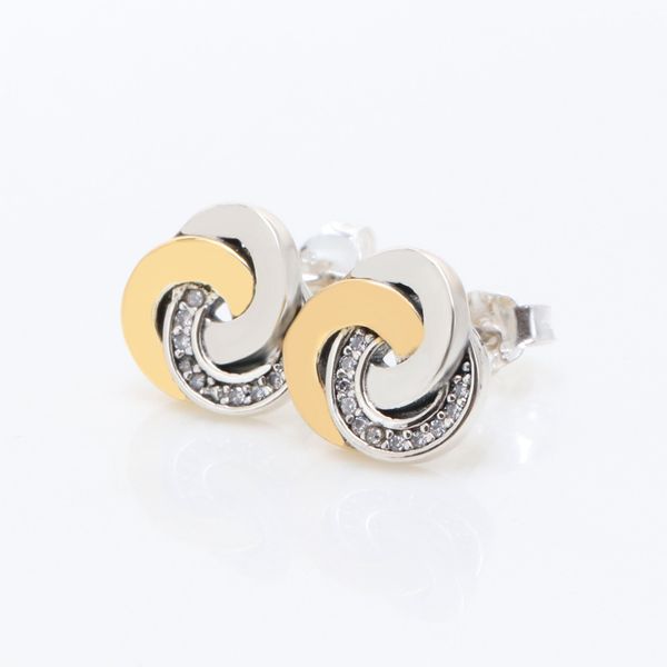 Nuovi orecchini da donna in argento sterling 925 lucido Orecchini a catena placcati in oro Quadrifoglio 925 Ragazza regalo Eardrop Autentico gioielli PDL Dangler