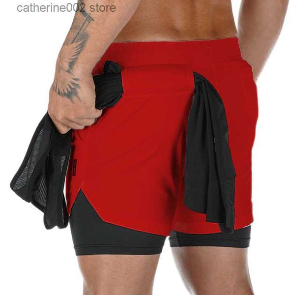 Shorts Masculino 2023Camo Shorts de Corrida Masculino 2 Em 1 Secagem Rápida Ginásio Calções Esportivos Treino de Fitness Calças Curtas Esportivas Masculinas tamanho grande M-5XL T230602