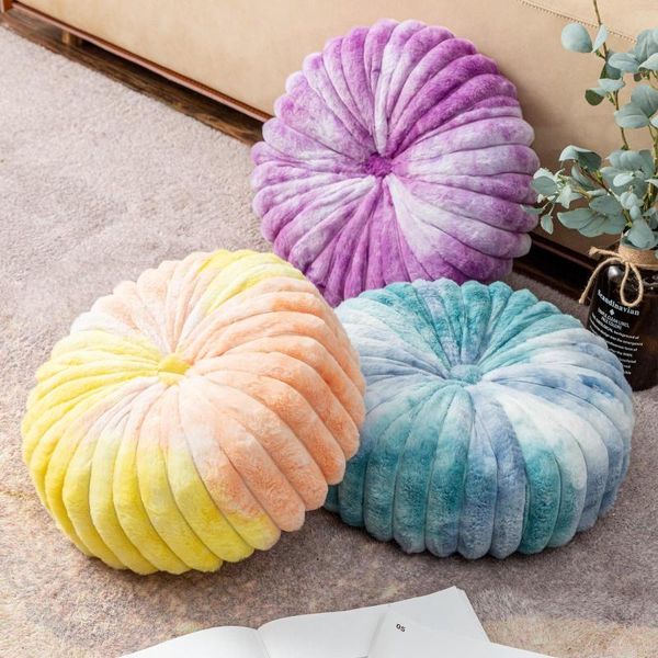 Cuscino Creative Fashion Design Nordic Ins Vento Zucca Rotondo Tie Dye Peluche Colore Soggiorno Balcone Camera da letto all'aperto