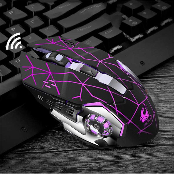 Gaming -Maus drahtlose Maus 7 Farbglow Gaming Maus 2,4 g drahtlose Übertragungsfrequenz 2000DPI Photoelektrische Auflösung Mäuse für Laptop Z6D
