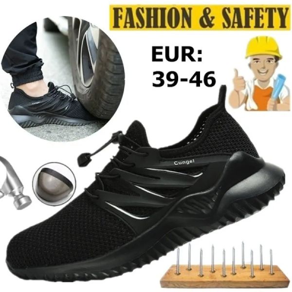 Scarpe firmate Moda uomo Scarpe con punta in acciaio Scarpe antinfortunistiche in fibra di Kevlar Scarpe da lavoro anti-piercing anti-schiacciamento traspiranti per uomo