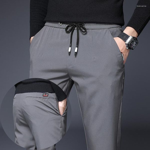 Calça masculina 2023 primavera verão skinny masculina casual jogging ao ar livre carga fina roupas clássicas preto cinza fino secagem rápida ma