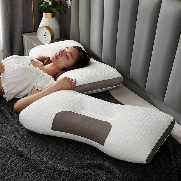 Travesseiros para gestantes Novo spa Divisório de travesseiro de massagem para ajudar a dormir e proteger o pescoço Roupa de cama de algodão tricotado