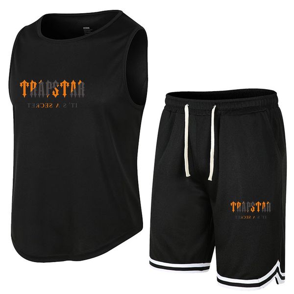 Männer Trainingsanzüge Sommer Sport Ärmelloses T-Shirt Set Männer TRAPSTAR Tank Top Shorts Männlich Fitness Wettbewerb Training Weste Basketball Tops 230601