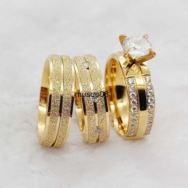 Bant halkaları Düğün Nişan Yüzükleri Çiftler için Set Lover'ın Batılı Tasarımcısı CZ Diamond 18K Altın Kaplama Moda Vaat Yüzük Mücevher Kadınları J230602