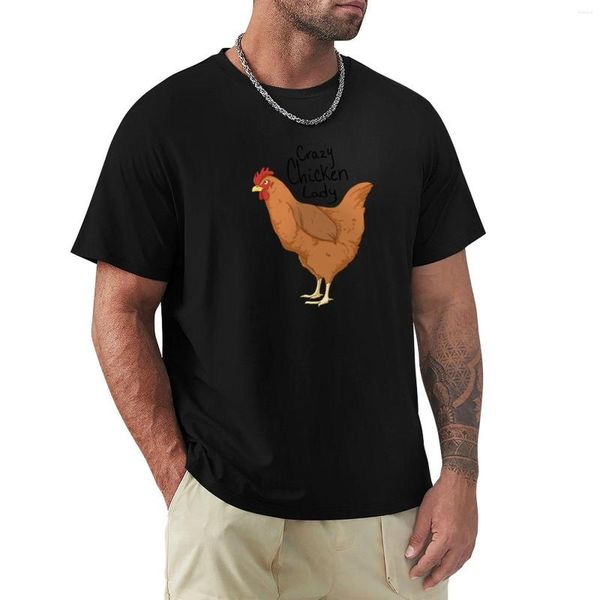 Herren Polos Crazy Chicken Lady T-Shirt Einfarbig Plus Size T-Shirts Herrenbekleidung