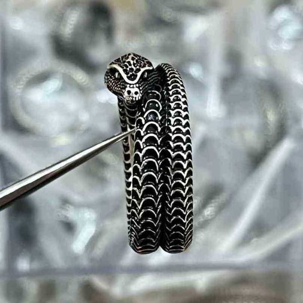 50% скидки дизайнерские ювелирные украшения кольцо кольцо кольцо дух змея стерлинговое классическое животное зодиак -серия