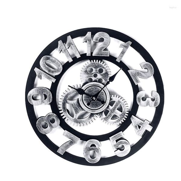 Orologi da parete Orologio europeo retrò Ingranaggio Silenzioso Metallo Design moderno Meccanico Reloj De Pared Decorazione Soggiorno Decorazioni per la casa