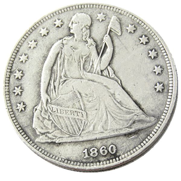 US 1860 P/O Seated Liberty Dollar versilberte Münzkopie