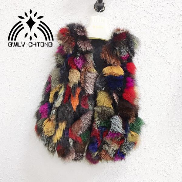 Pelliccia vera e propria volpe genuine vegetazione di pelliccia di pelliccia da donna Multicolore colorate giacche da gilet in pelliccia da donna con outwear per cappotto personalizzato di qualsiasi dimensione