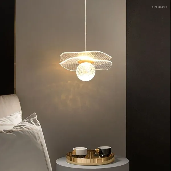 Lampade a sospensione Camera da letto moderna minimalista appesa lunga fila comodino piccolo lampadario corridoio corridoio lampada ingresso
