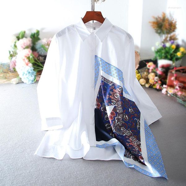 Женские блузские блузки рубашки женская европейская винтажная ретро -масляная рубашка