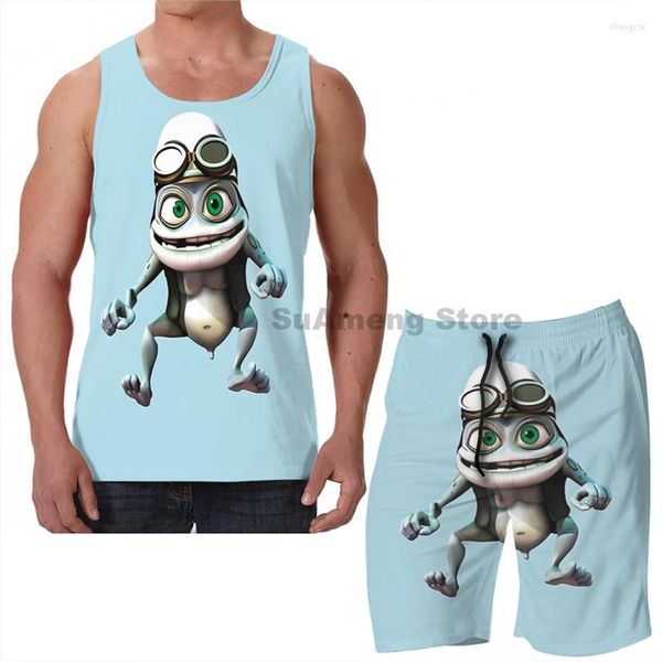 Männer Trainingsanzüge Sommer Lustige Druck Männer Tank Tops Frauen Crazy Frog Strand Shorts Sets Fitness Weste