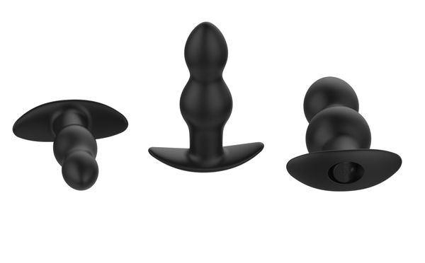 Conjunto de plugue anal vibrador de silicone médico brinquedos sexuais para mulheres e homens do mesmo sexo RC049