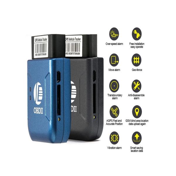 Accessori Gps per auto Mini Obd2 Tracker Obd Ii Tk206 Localizzatore Gsm in tempo reale Antifurto Allarme vibrazione Dispositivo di localizzazione veicoli Gprs829 Dh2Yu