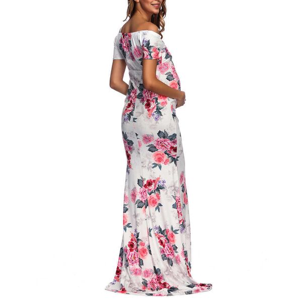 Mutterschaft Kleider 2022 Blume Lange Fotografie Foto Shooting Schwangere Frauen Sommer Strand Hochzeit Kleid G220602 gut