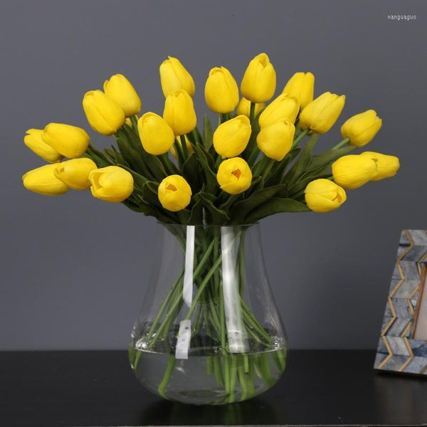 Dekorative Blumen Großhandel für Zuhause, Hochzeit, Dekoration, Mini-künstliche Tulpenblume, einhändig fühlbar, gefälscht